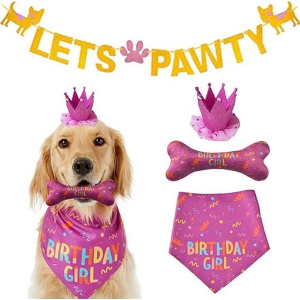 Dog Birthday Bandana Large Dog Birthday Hat Happy Birthday Dog Bone Toy DogParty